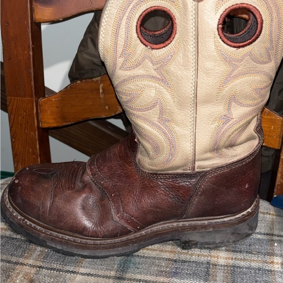 Tony Lama Two-Tone Leather Western Boots - Picture 1 of 2